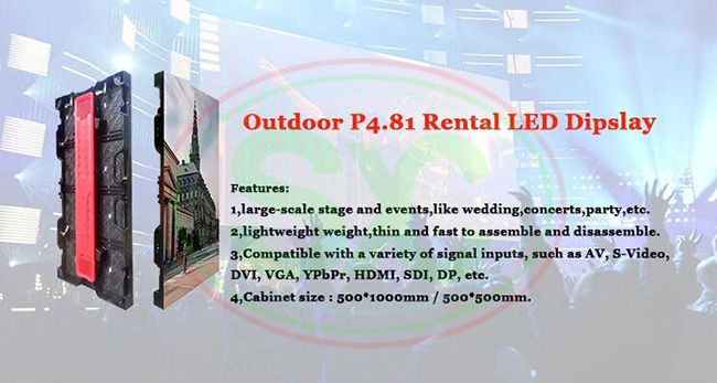 Programmierbare Miete-LED-Anzeige P4.81 im Freien 6500K-9500K für Mietereignisse
