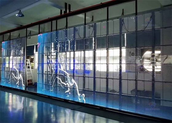 SMD2121 Transparenter LED-Bildschirm Vollfarbe Werbung Fensterschilder Transparentes LED-Display