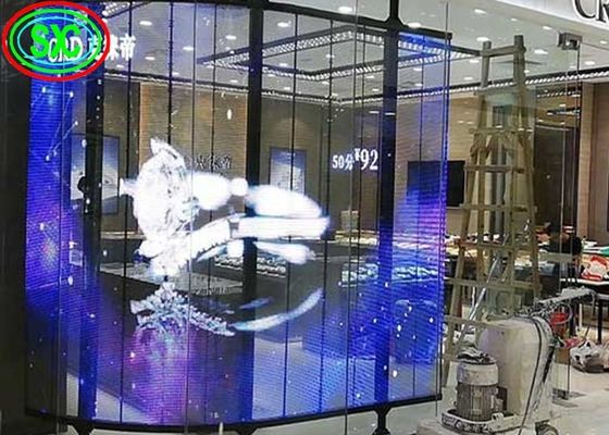 SMD2121 Transparenter LED-Bildschirm Vollfarbe Werbung Fensterschilder Transparentes LED-Display
