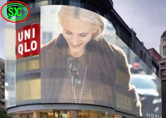 China Indoor P3.9-7.8 Vollfarbig Transparent Led Display Bildschirm Smd gekrümmt