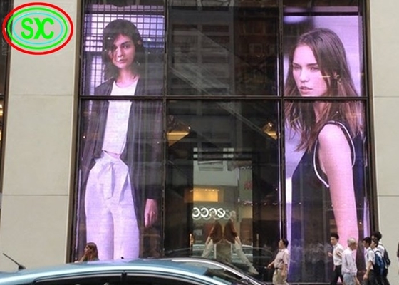 Innenraum 500*1000mm kommerzielles Glasnetz Transparenter LED-Bildschirm P3.91-7.82 Vollfarbe