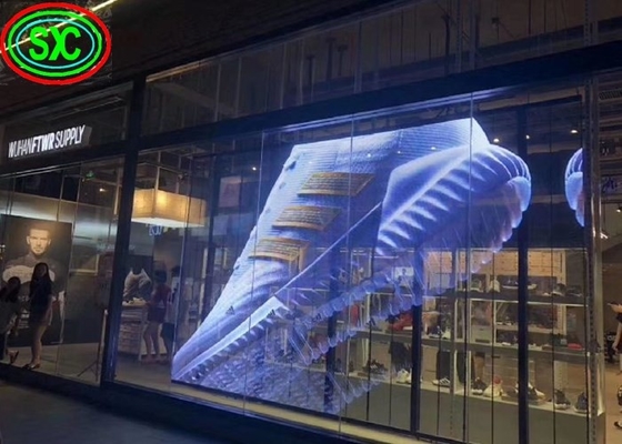 China Indoor P3.9-7.8 Vollfarbig Transparent Led Display Bildschirm Smd gekrümmt