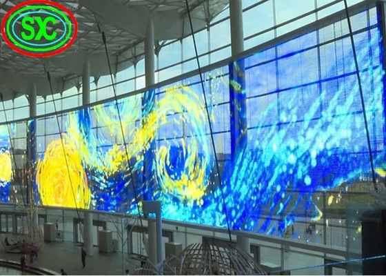 China Indoor P3.9-7.8 Vollfarbig Transparent Led Display Bildschirm Smd gekrümmt