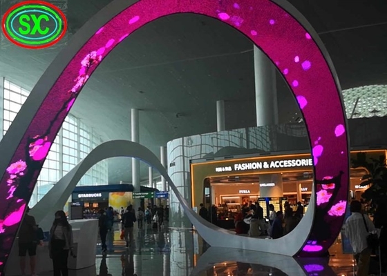 Innenraum 360° Vollfarbkolumne Kugel LED-Display Bildschirm Gebäude-Bildschirm