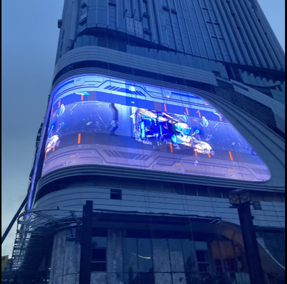 Hochwertiges P5 960X960mm Werbung Festanlage Wasserdichte LED-Videowand, unterstützende geschwungene Ecke,3840hz