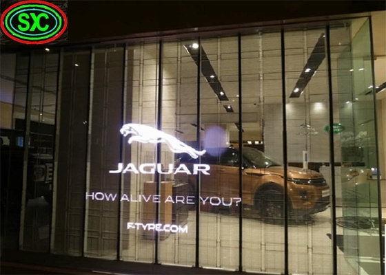 Innenraum P3.9-7.8 Vollfarbiger transparenter Led-Display-Bildschirm Smd geschwungenes Glas für Schaufenster
