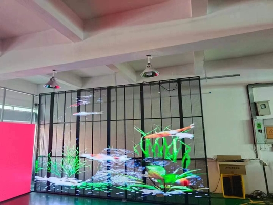 Durchsichtige Led-Videowand P3.91 Indoor Led Mesh Vorhangschildschirm