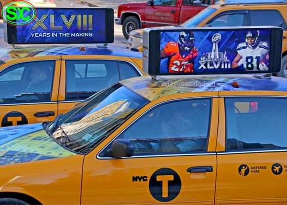 P5 doppelte Seitenzeichen-Anzeige imprägniern im Freien Wifi 4G des Autodach-LED geführtes Zeichen