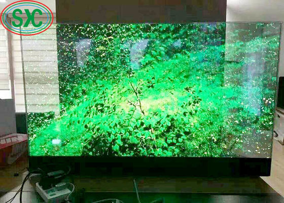 Transparente LED-Vollfarb-Bildschirm mit hoher Bildwiederholfrequenz, 500x1000mm Cabinet