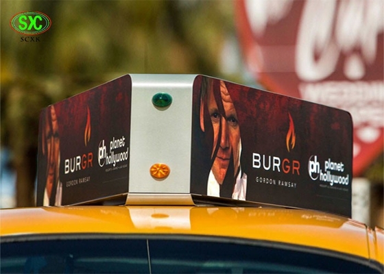 Outdoor Full Color Double Side Taxi P5 Werbung LED-Display Fahrzeugdachschild Wasserdicht