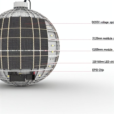 DC5V Spannungssphären-LED-Bildschirm mit 320*160mm Modulgröße und Epistar-LED-Chip