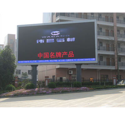 Outdoor P6 Vollfarb-LED-Display mit gebürstetem Stahlgehäuse und IP65-Schutz, geeignet für raue Umgebungen