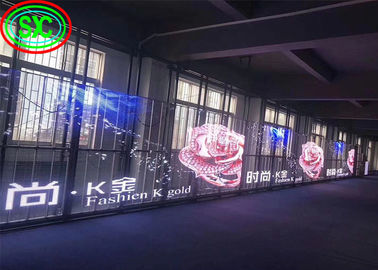 Werbeanzeige Epistar Chip Transparent Led Vorhang Bildschirm transparenter LED-Bildschirm transparentes Glas LED-Display