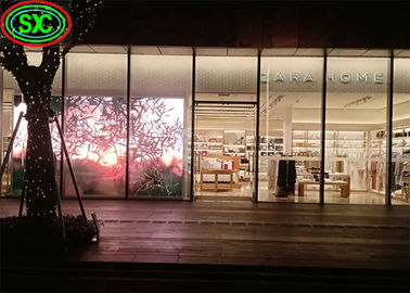 Vollfarbiger transparenter Led-Bildschirm P3.91-7.82 1000mm*500mm/1000mm*1000mm Glasfenster