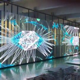Vollfarbiger transparenter Led-Bildschirm P3.91-7.82 1000mm*500mm/1000mm*1000mm Glasfenster