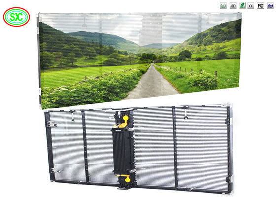 Einkaufszentrum Mode Vollfarbe P3.91-7.82 Transparentes LED-Bildschirm Glasvorhang