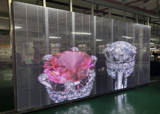 SMD P3.91 1000*500mm Transparent Led Display Screen auf Glasfenster für den Einkaufszentrum montiert