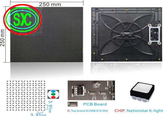 Guter Preis Farbenreiche magnetische vordere Wartung P3.91 führte Anzeige 250*250mm mit QC bestätigen Online