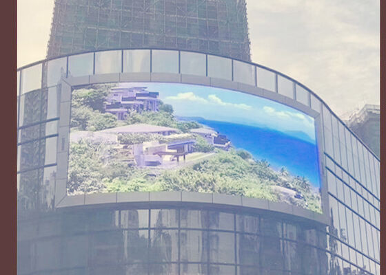 Spezielle Kurve Outdoor Vollfarbe P10 Gebäudewerbung LED-Display-Plakette