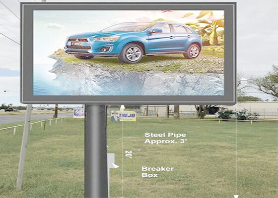Stadion Highway Werbung Hohe Helligkeit Outdoor Vollfarbe P10 LED Video Wandplatte mit Spalte