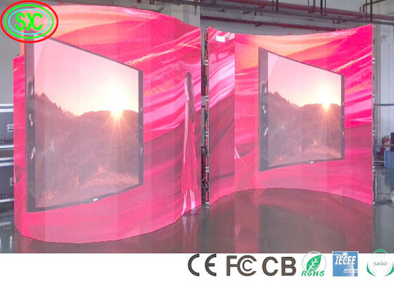 Indoor 1100cd/M2 P3.91 LED-Bildschirm mit geschwungener Bühne 240W/M2 Led-Bühnen-Hintergrundbildschirm