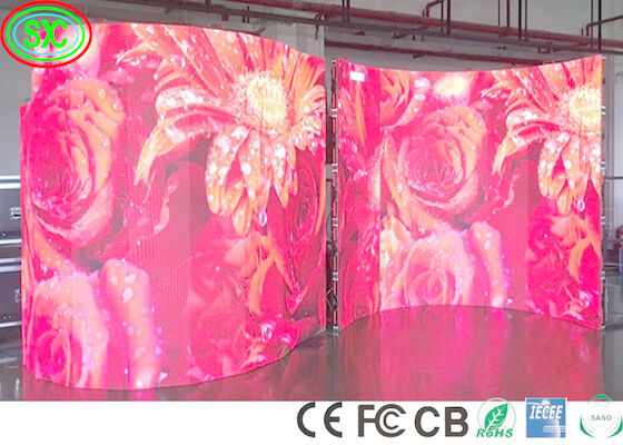 Indoor 1100cd/M2 P3.91 LED-Bildschirm mit geschwungener Bühne 240W/M2 Led-Bühnen-Hintergrundbildschirm