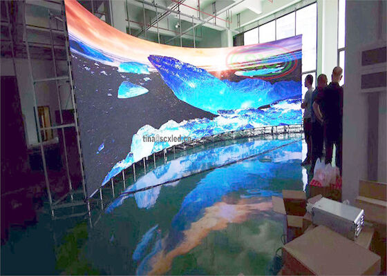 China Hochwertige Led Video Wand P3.91 Indoor Curved Screen Für Supermarkt