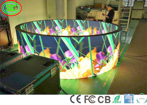 Eisen Schrank 1R1G1B P4 Kreis Flexibler LED-Bildschirm SMD2121 Vollfarb LED-Display
