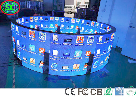P2 P4 SMD2121 1000nits gekrümmter flexibler LED-Display 1R1G1B Vollfarb-LED-Display