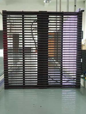 P3.91-7.82 Vollfarbige transparente LED-Anzeige für Glasvorhangfassaden