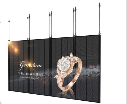 Guter Preis Wasserdichtes Mesh Transparente LED Glaswand P3.91-7.82 Vollfarbe 160H/140V Blickwinkel 1920-3840Hz Erneuerungsrate Online