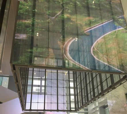 Innenraum P3.9-7.8 Vollfarbiger transparenter LED-Display-Bildschirm Smd gekrümmter LED-Video-Wandglas Led-Bildschirm für Schaufenster