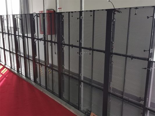 Transparente LED-Vollfarb-Bildschirm mit hoher Bildwiederholfrequenz, 500x1000mm Cabinet