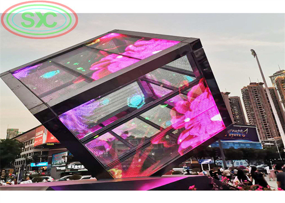 Hochhelligkeit transparentes LED-Schild G3.91-7.82 LED-Display 1000*500mm Druckguss Aluminium