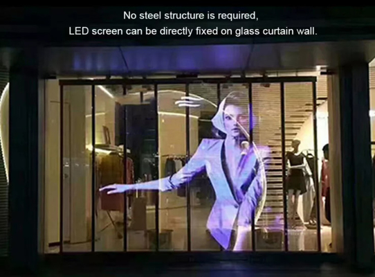 Außen-P7.8-7.8 Video transparenter LED-Bildschirm, 4500Cd Helligkeit 4G, WI-FI Außen-LED-Bildschirm