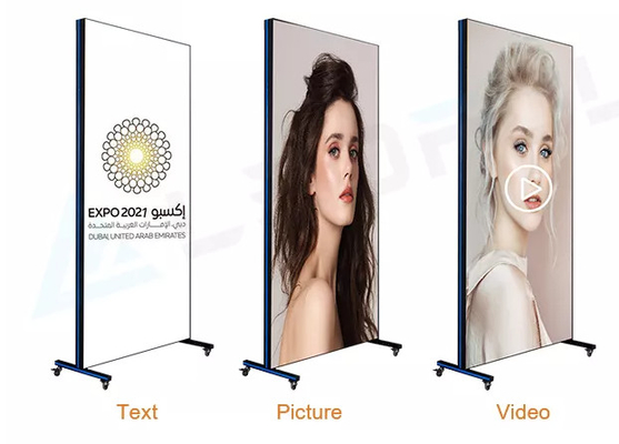 Innenraum P2.5 Vollfarbe Spiegel Led-Display Wireless USB 4G Smart Control Poster
