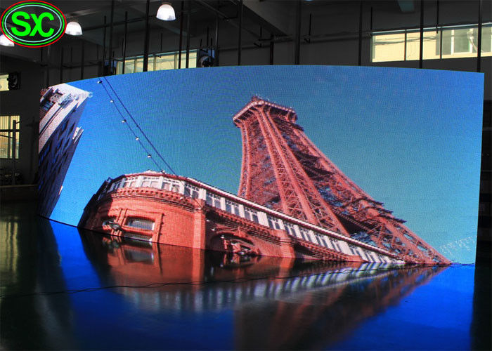 RGB Vollfarbe P10mm Fernsehwerbung Außenvideo Kurve LED-Schildschirm