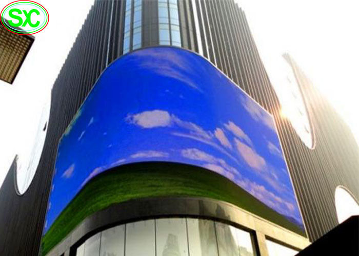 RGB Vollfarbe P10mm Fernsehwerbung Außenvideo Kurve LED-Schildschirm