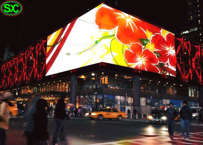 RGB im Freien P10 imprägniern 90 Grad-Eck-Digital LED-Anzeigen-Wand