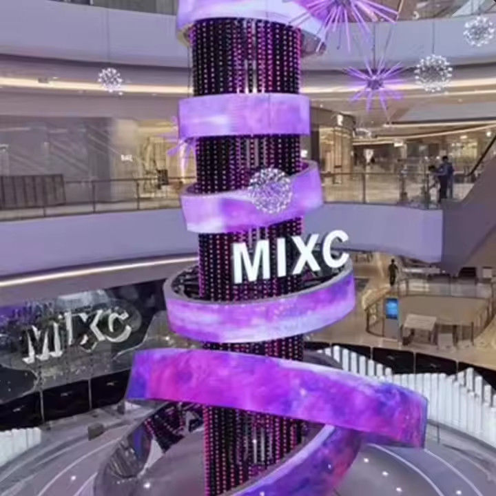 Vollfarbiges Flexibles Modul 360 Grad Zylinder LED-Display Außen 3,91 mm Schwung