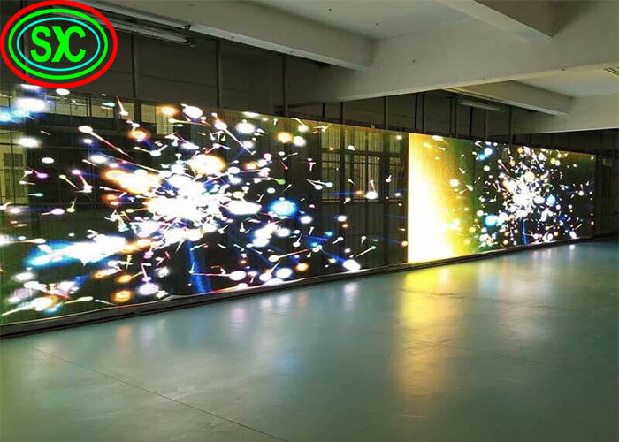 Full Color HD Flexible 4000cd/qm Transparent Led Panel transparenter Led-Bildschirm