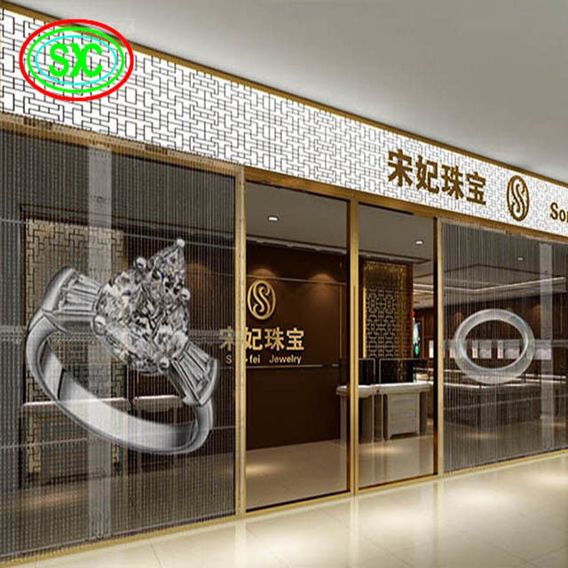 Klar transparente Led Video Wand P3.91 Indoor Led Mesh Vorhang Beschilderung Displays Led Bildschirm