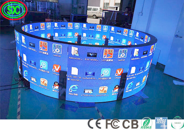 P2 P4 SMD2121 1000nits gekrümmter flexibler LED-Display 1R1G1B Vollfarb-LED-Display