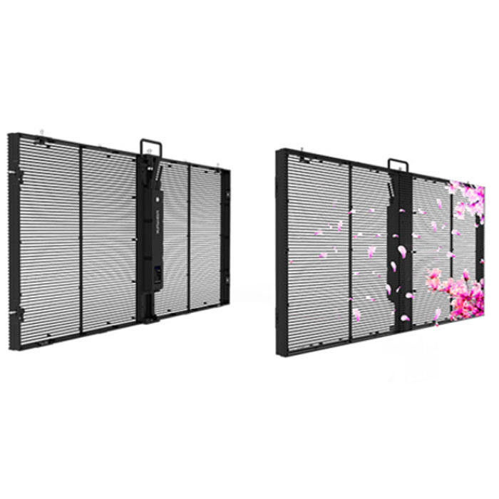 Innenraum P3.9-7.8 Vollfarbiger transparenter LED-Display-Bildschirm Smd gekrümmter LED-Video-Wandglas Led-Bildschirm für Schaufenster