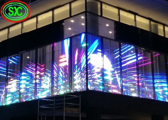 Guter Preis P10.42 flexibler gebogener transparenter Innenschirm des Vorhangs LED, OLED-Schirm Online