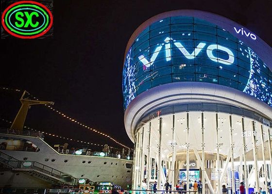 Guter Preis P3.91 Transparente Vollfarb-LED-Anzeige 1500 cd/m² für Glasvorhangfassaden Online