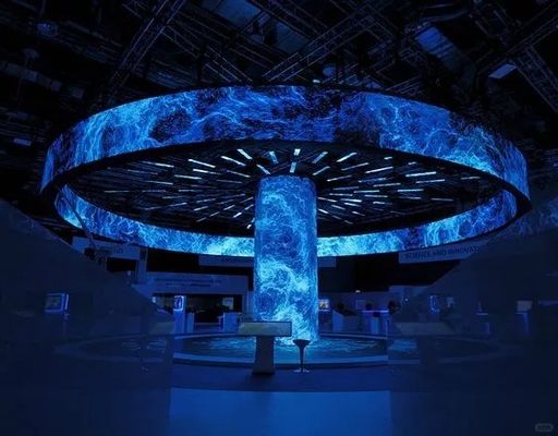 Guter Preis Maßgeschneiderte Größe Weichfilmgruppe Werbung Flexible LED Vollfarbbildschirm 4mm Pixel gekrümmter Stahlschrank Online