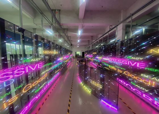 Guter Preis Vollfarbige transparente Vermietung Außen 2500 Nits P3.91 Transparente LED-Bildschirm Online