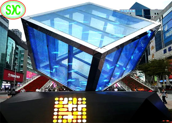 Guter Preis Transparente Videodarstellung LED P7.8125 Millimeter farbenreich für Werbung im Freien Online