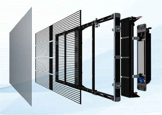 Innenraum P3.9-7.8 Vollfarbiger transparenter Led-Display-Bildschirm Smd geschwungenes Glas für Schaufenster